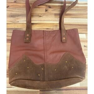 Large‎ Leather Suede Studded Bag Purse Tote